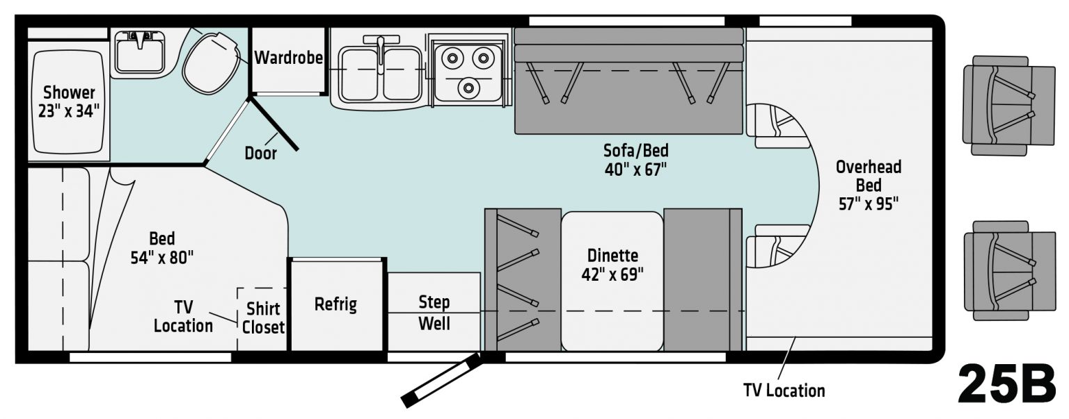 Floorplans in the Winnebago Minnie Winnie and Spirit