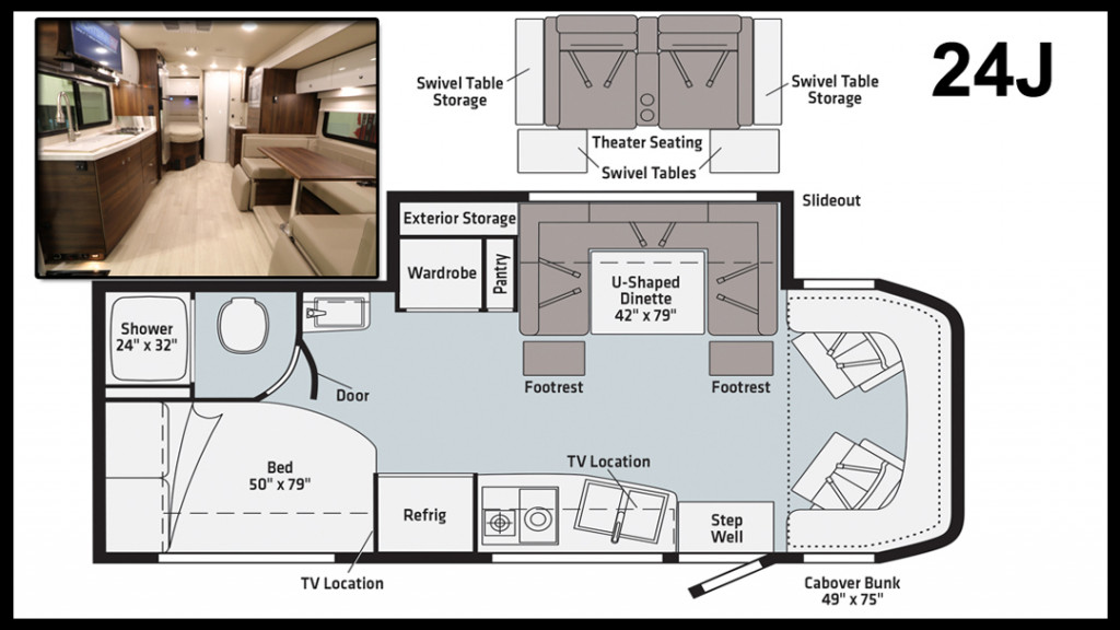 The Winnebago View and Navion 24J Floorplan